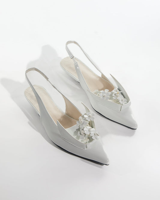 Aamu 3D Flower Slingback Flats