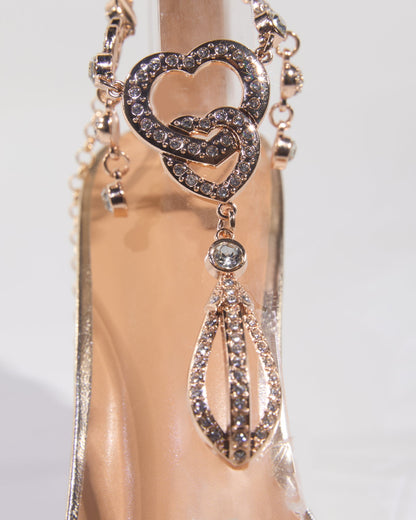Abcde Rhinestone Chain Strap Sandals