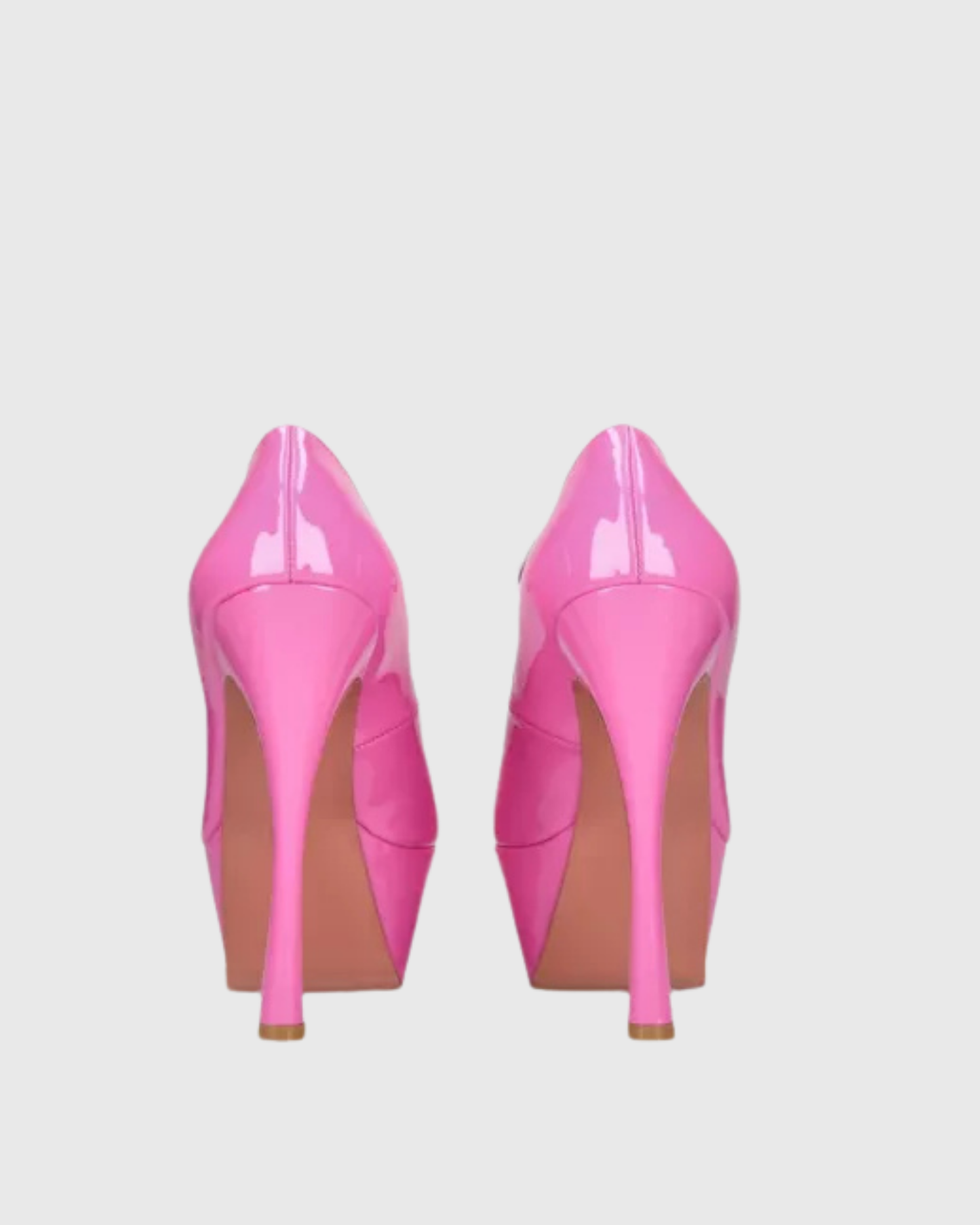 Agata Patent Leather Strap Platform Heels In Pink