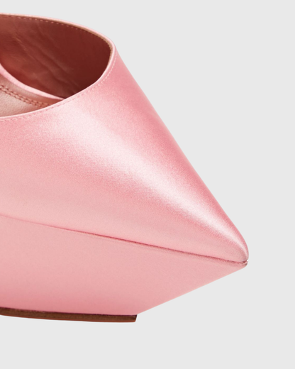 Agata Satin Strap Platform Heels In Blush