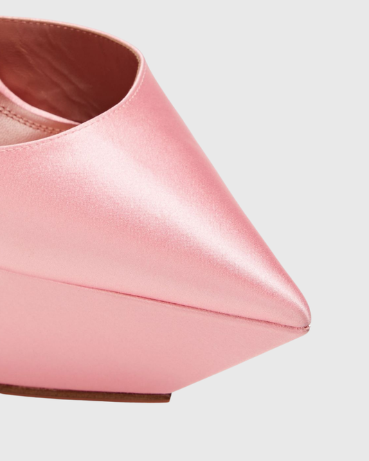 Agata Satin Strap Platform Heels In Blush