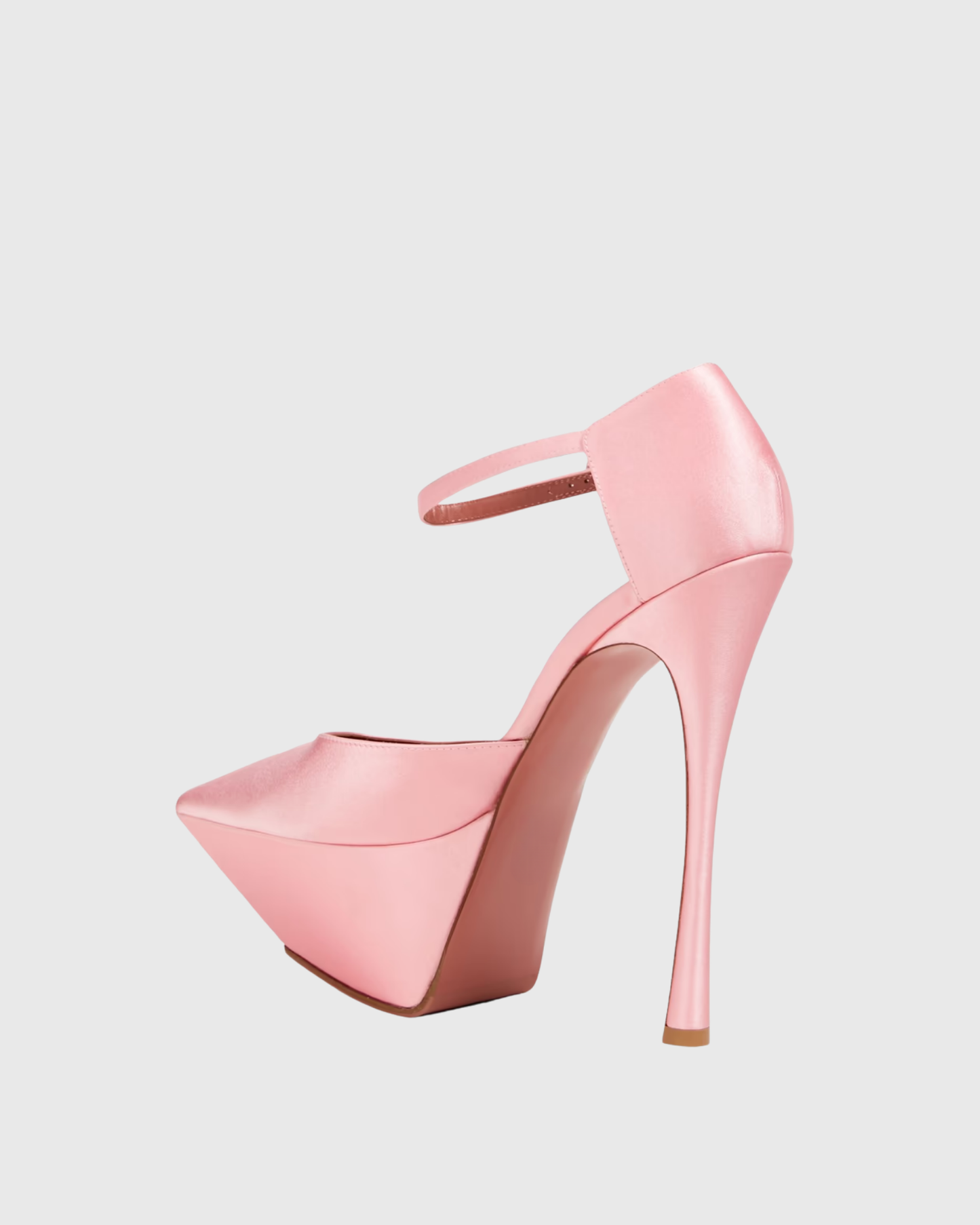 Agata Satin Strap Platform Heels In Blush