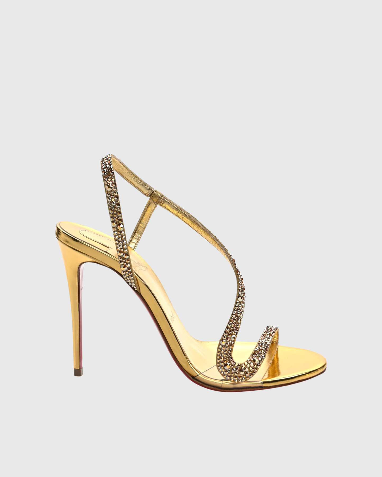 Sence Rhinestone Strap Sandals In Gold