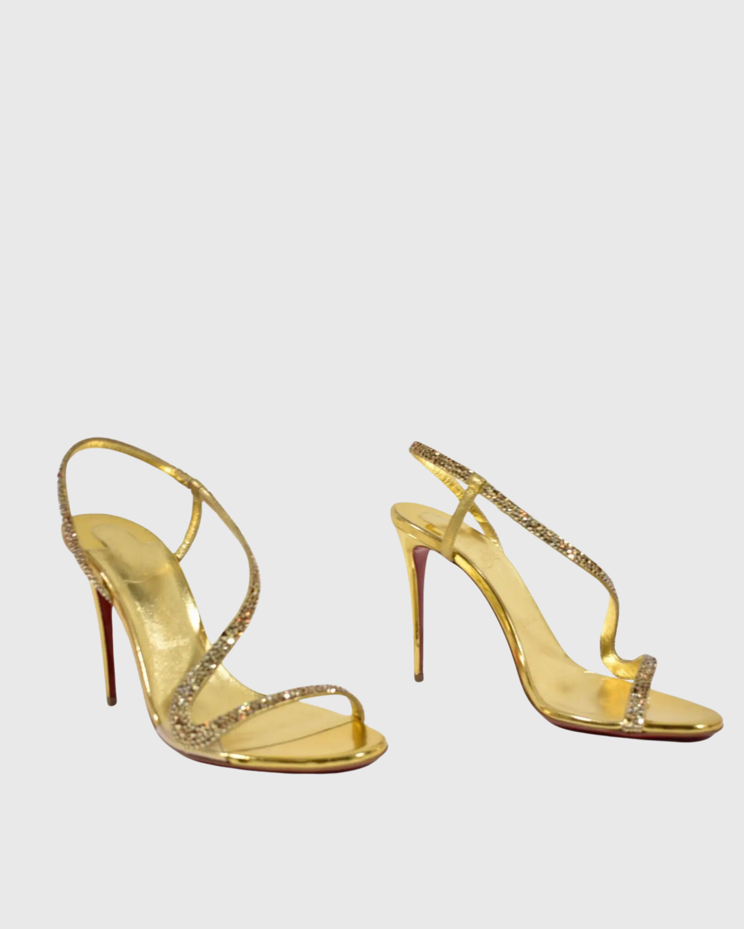 Sence Rhinestone Strap Sandals In Gold