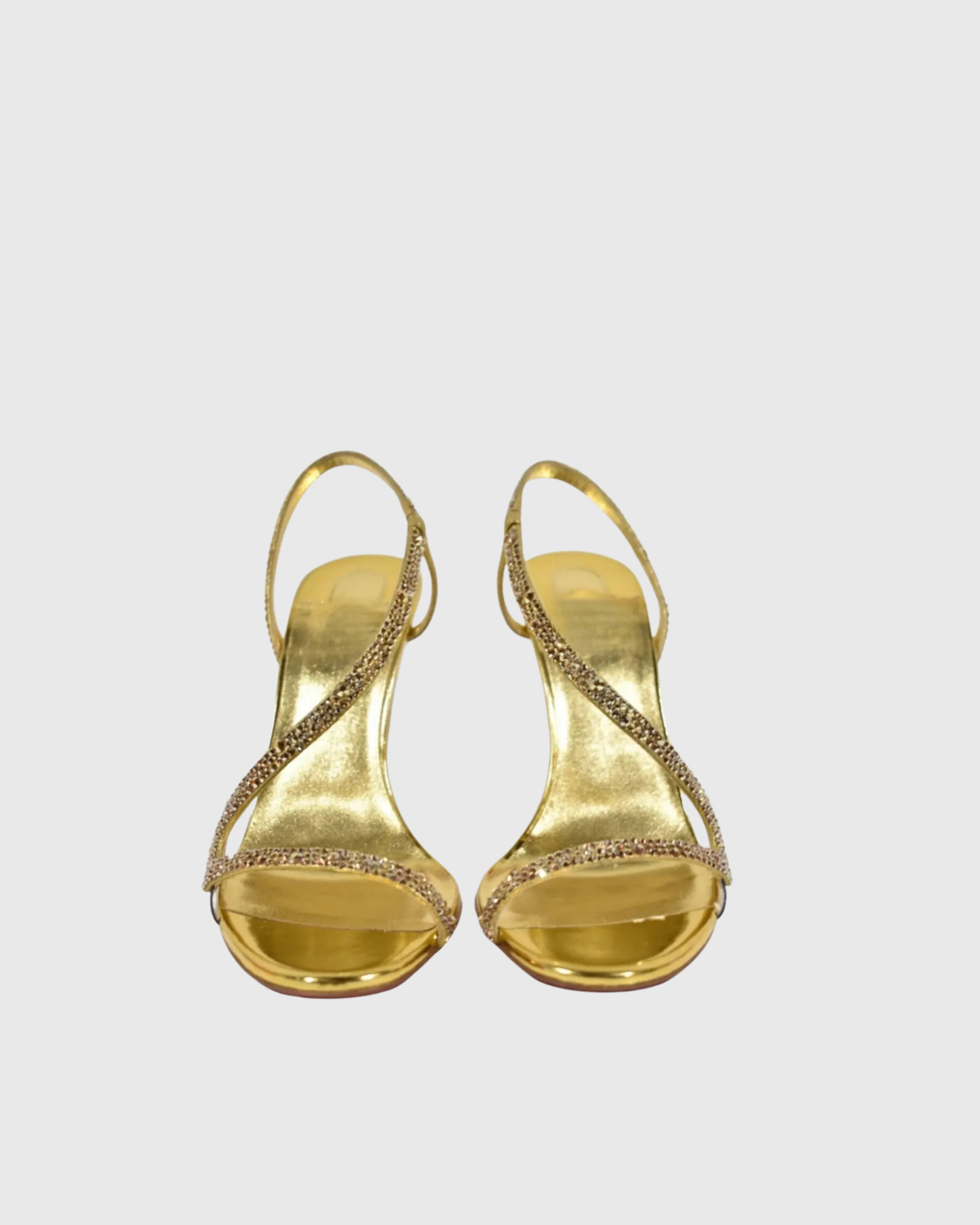Sence Rhinestone Strap Sandals In Gold