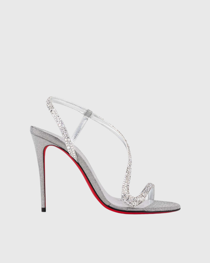Sence Rhinestone Strap Sandals In Silver