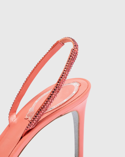 Aileen Rhinestore Slinkback Sandals In Pink