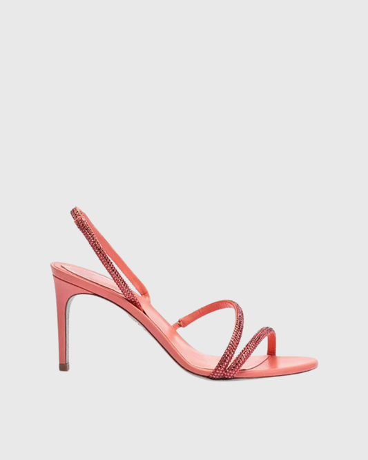 Aileen Rhinestore Slinkback Sandals In Pink