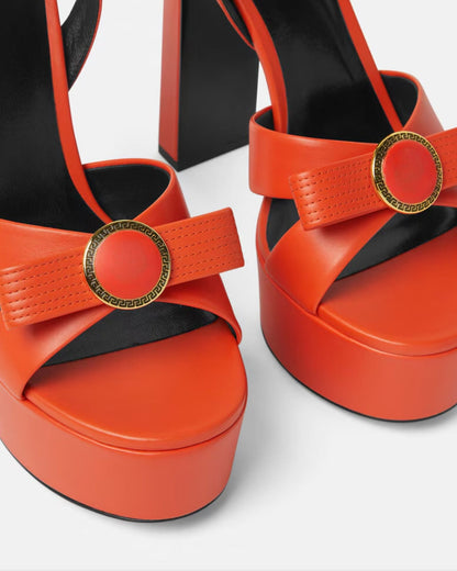 Jayla Satin Strap Platform Sandals In Orange
