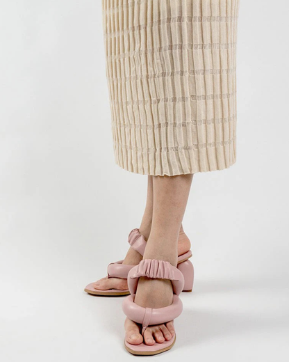 Alessia Heart Slingback Thong Sandals In Pink