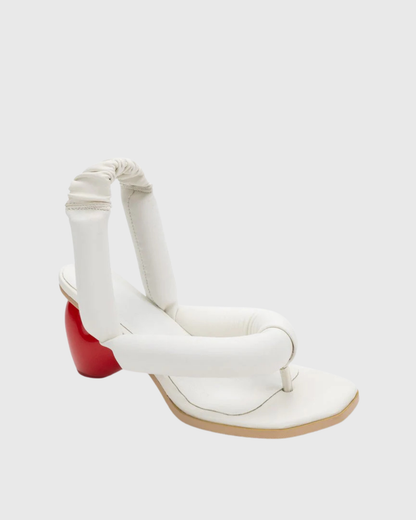 Alessia Heart Thong Sandals In White