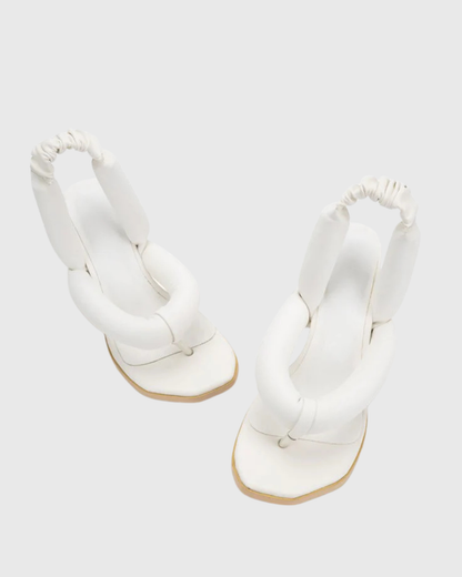 Alessia Heart Thong Sandals In White