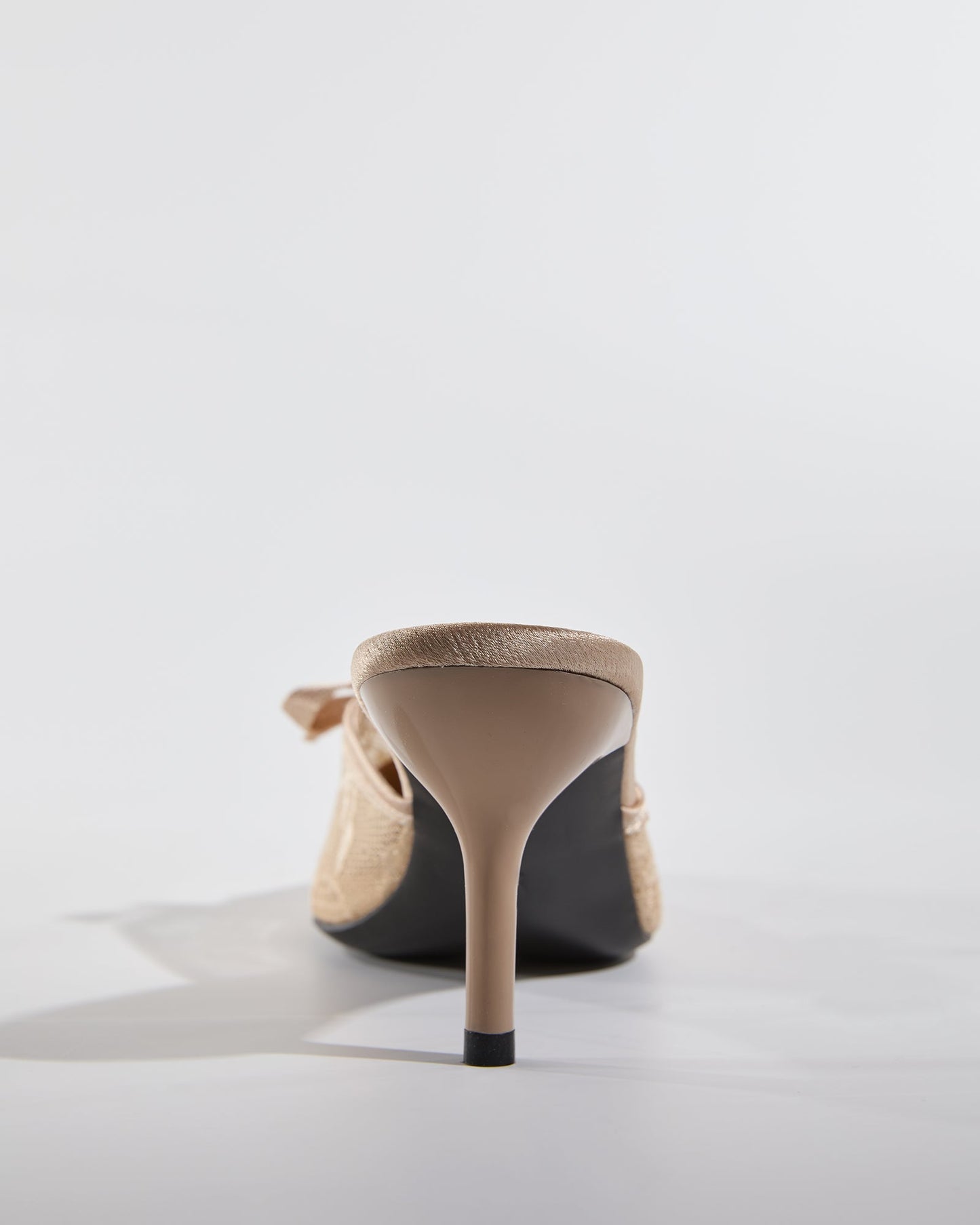 Alora Lace Bow Slippers In Natural