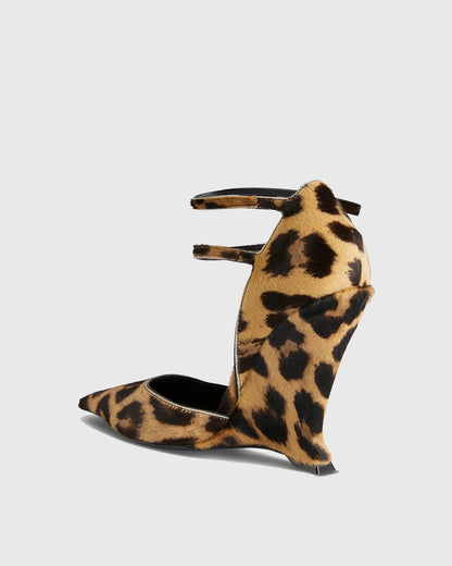 Amalia Leopard Print Wedge Pumps