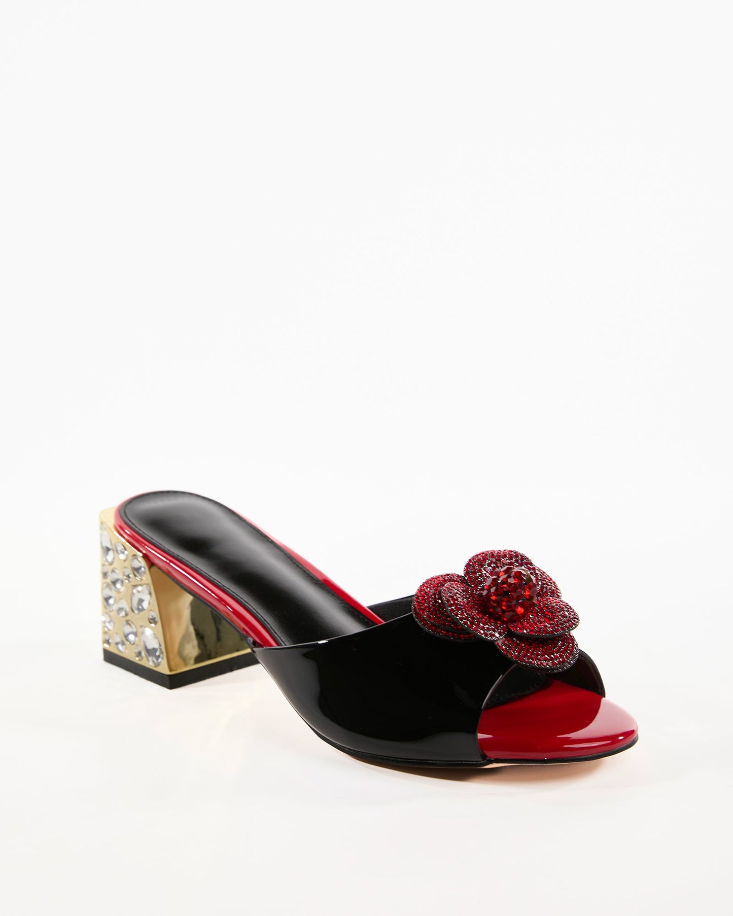 Amari Rhinestore Flower Slippers