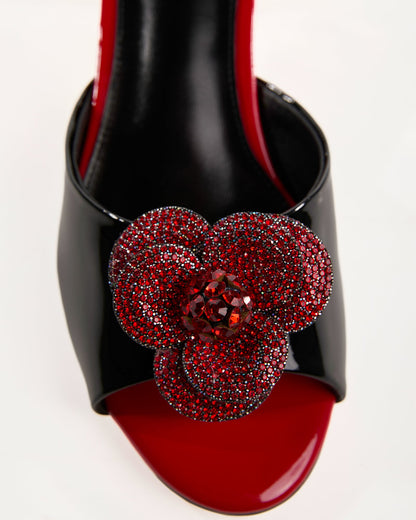 Amari Rhinestore Flower Slippers