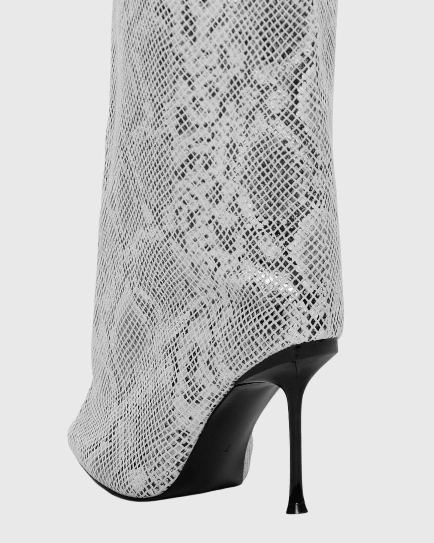 Angiola Slash Flare Knee High Boots In Snake