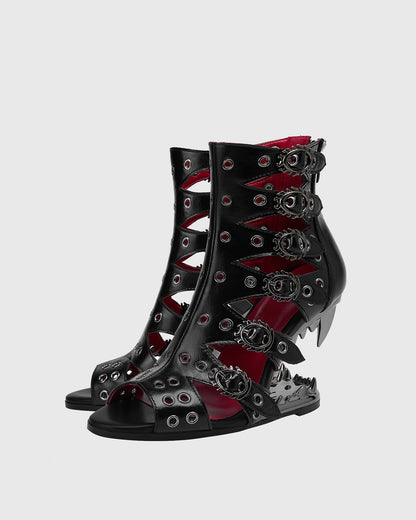 Antonia Wolf Tooth Cutout Sandals