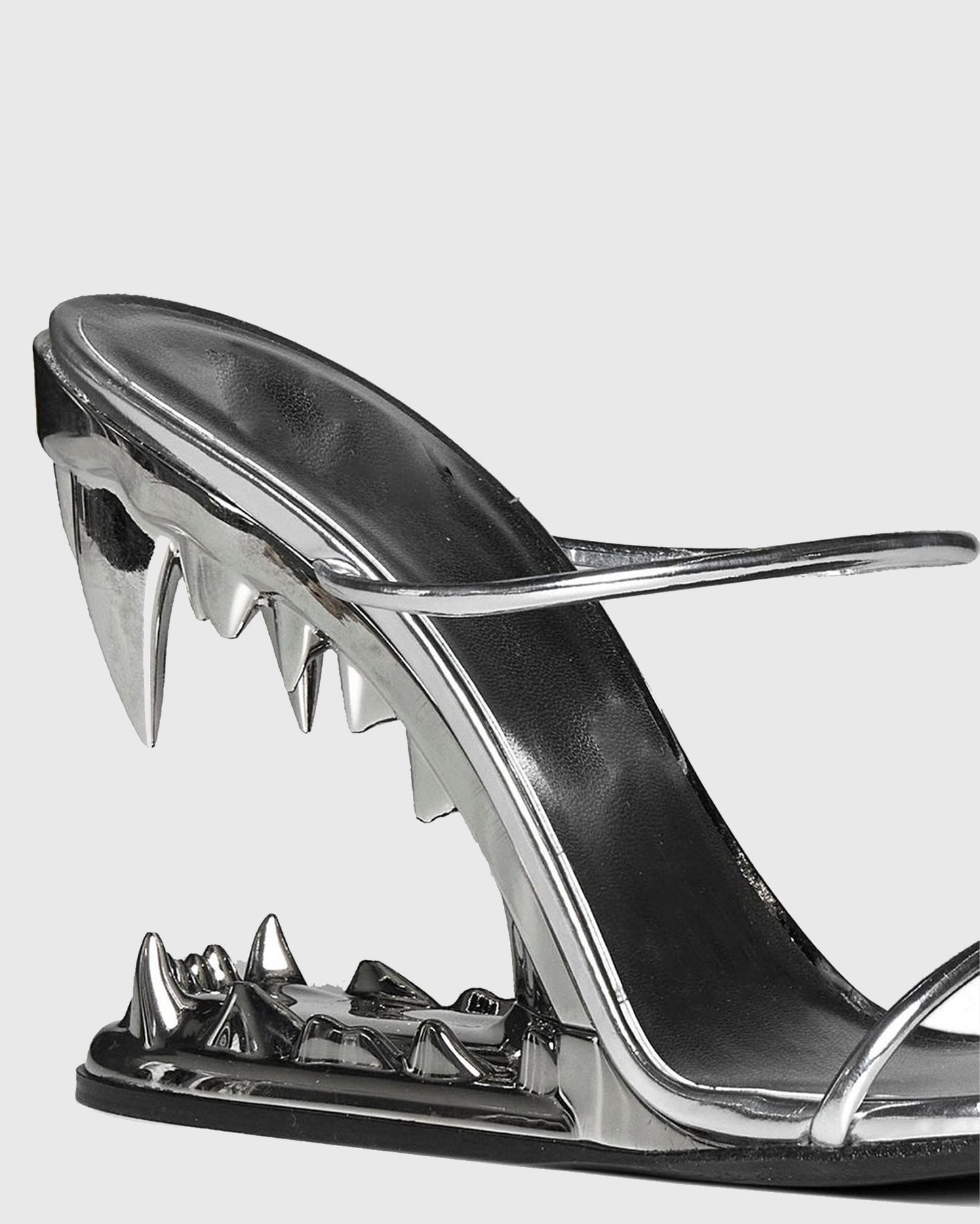 Antonia Wolf Tooth Sandals In Silver
