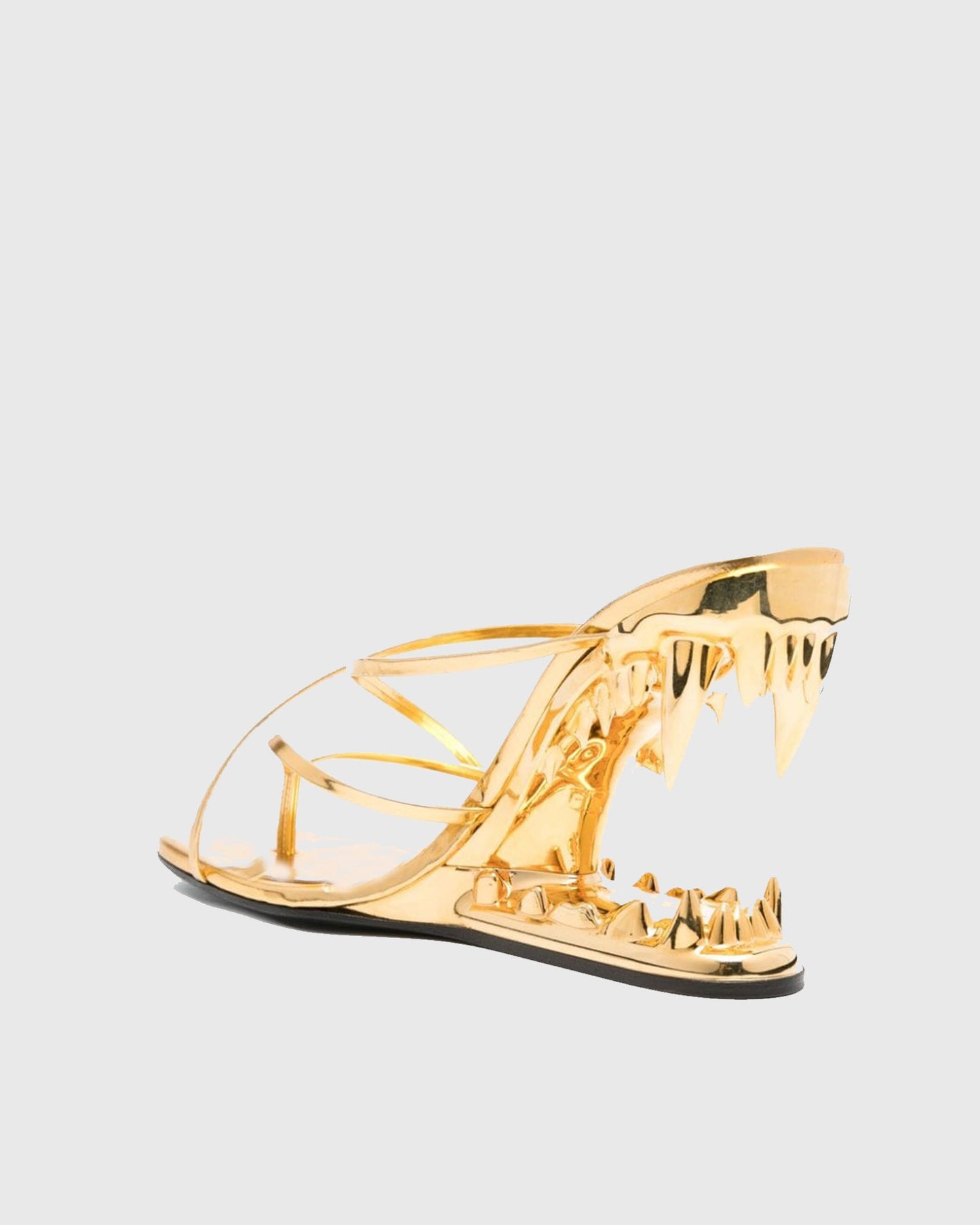Antonia Wolf Tooth Sandals In Gold
