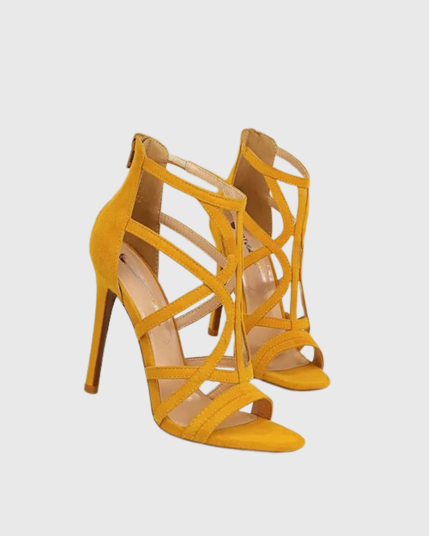 Aradia Strap Gladiator Suede Sandals In Yellow