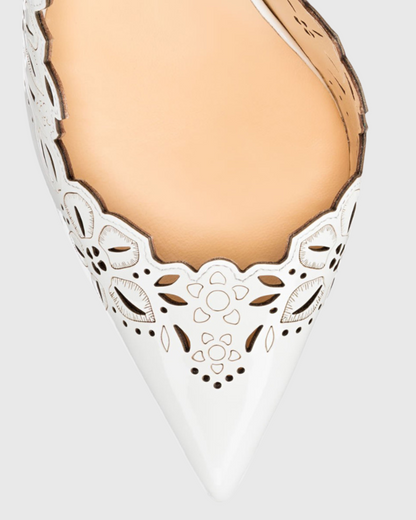 Ariya Cutout Pattern Pumps In White