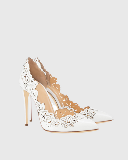 Ariya Cutout Pattern Pumps In White