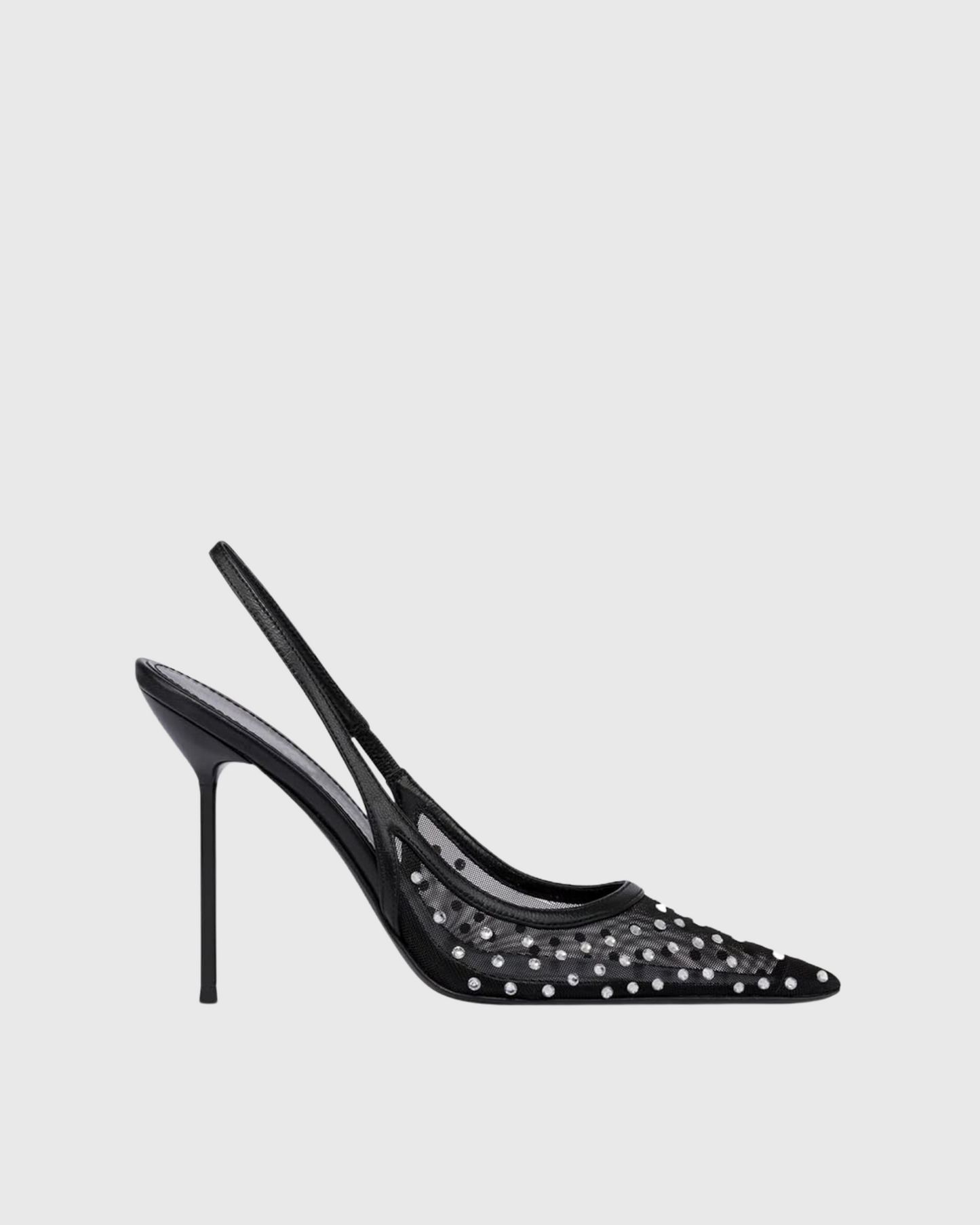 Arlene Rhinestone Slingback Mesh Pumps In Black