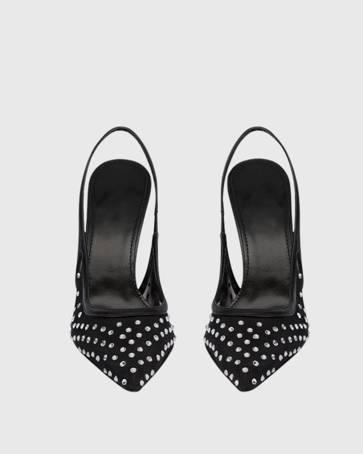 Arlene Rhinestone Slingback Mesh Pumps In Black