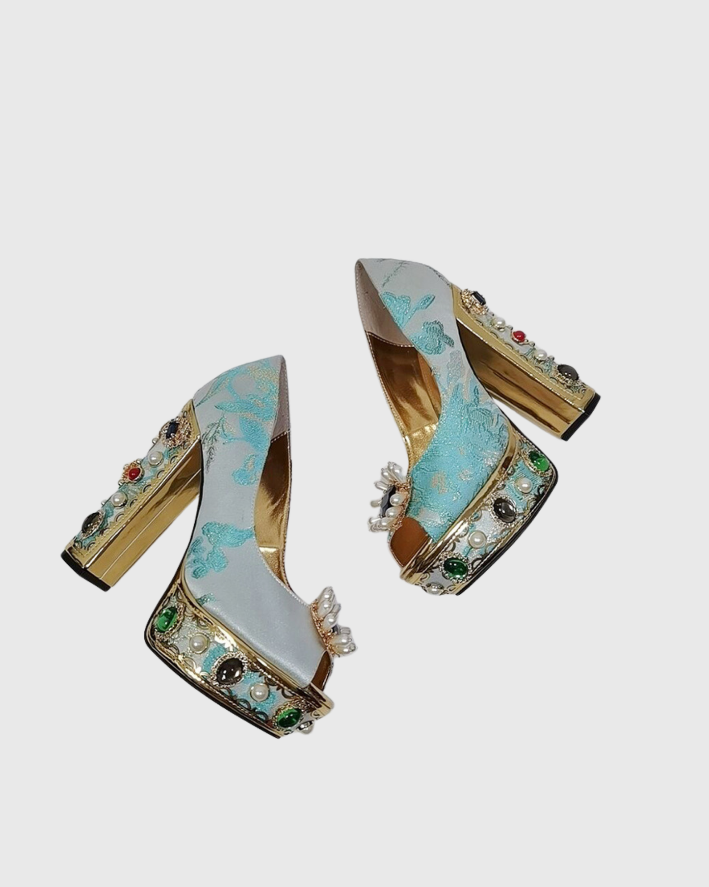 Armida Vintage Embellished Platform Heels