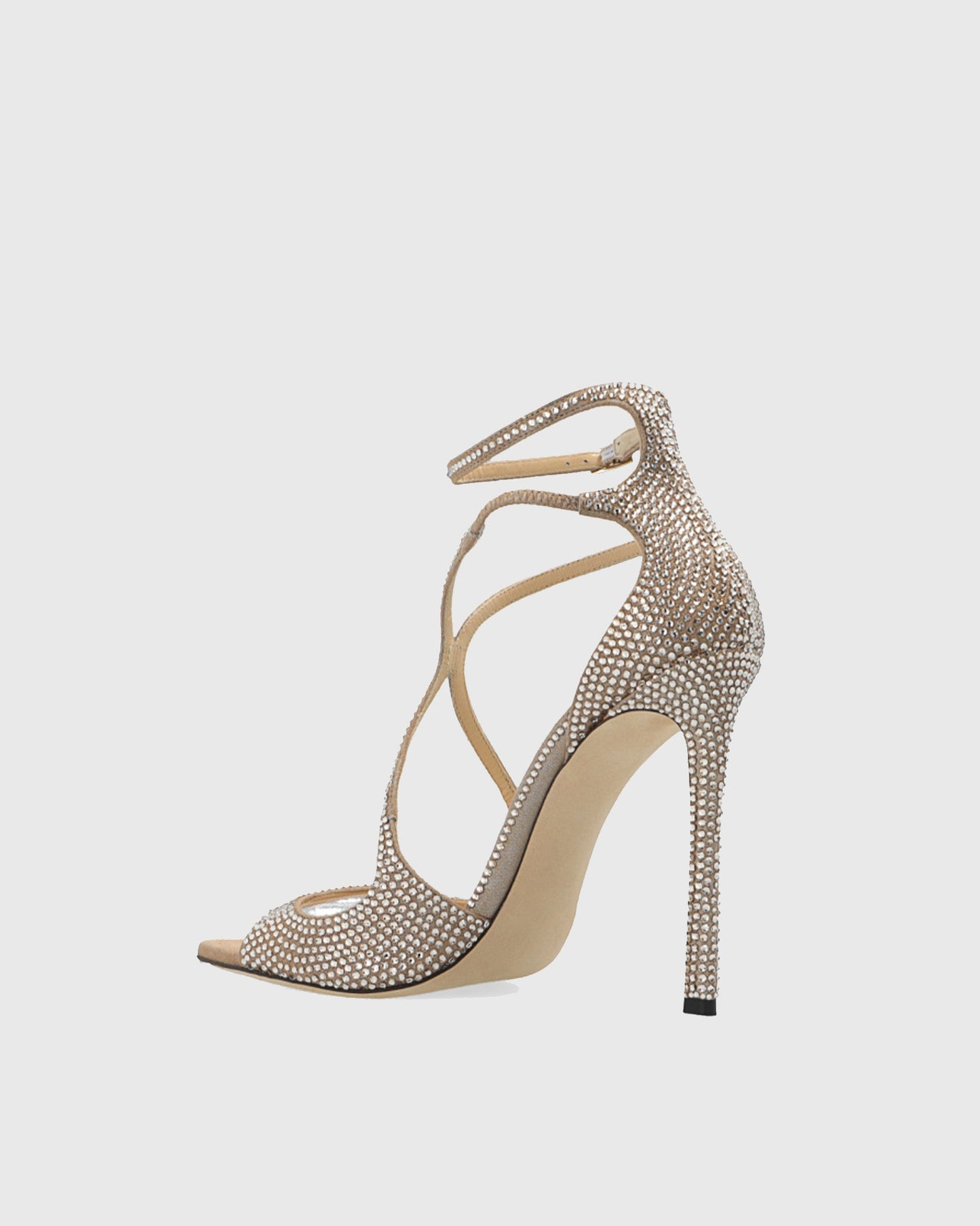 Aryana Rhinestone Strap Sandals In Gold