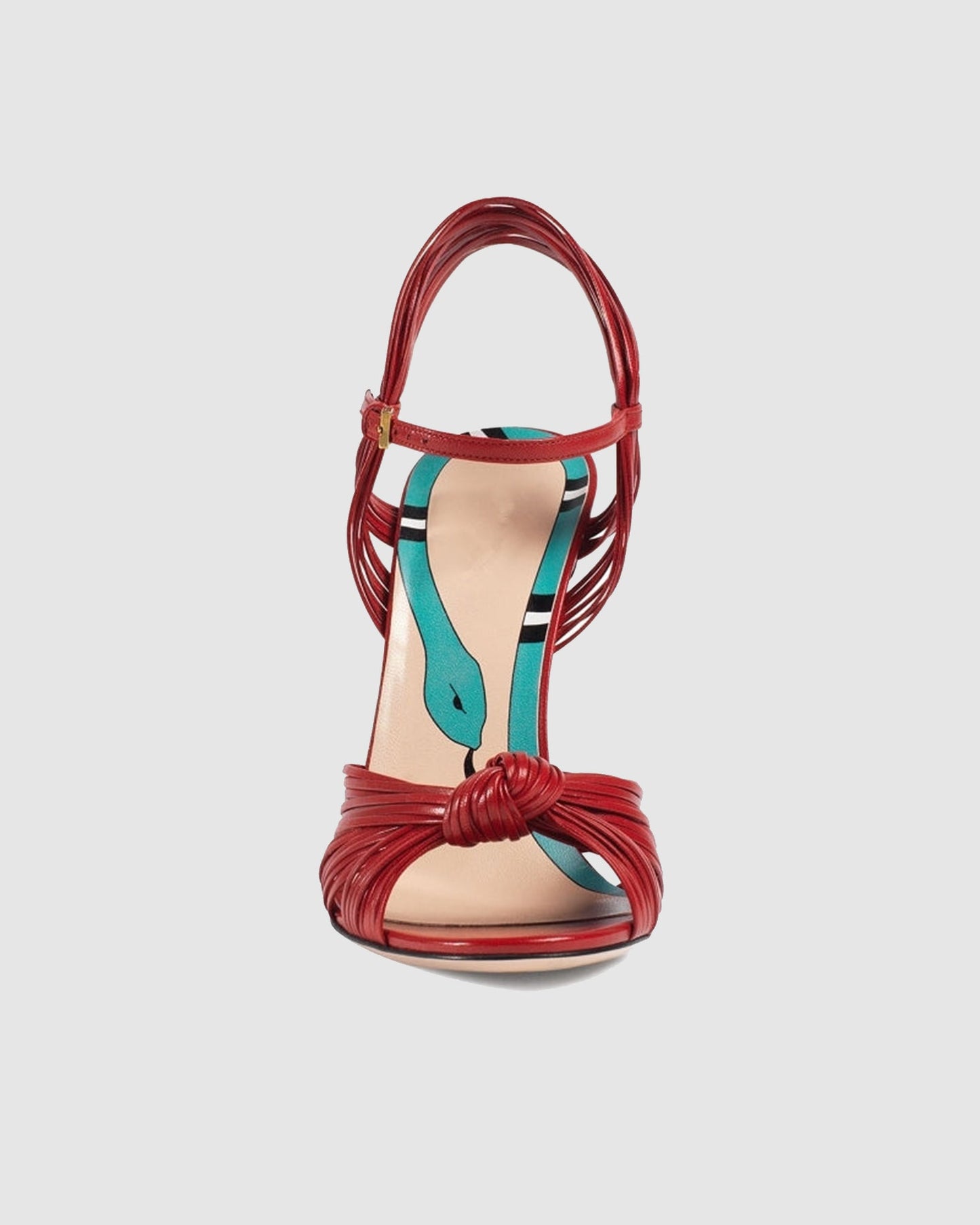 Asia Woven Leather Sandals In Red
