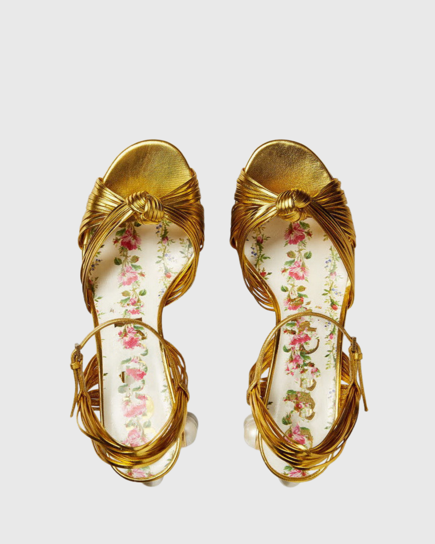 Asia Woven Leather Pearl Platform Sandals