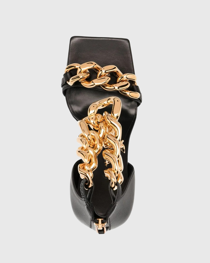 Aubrie Chain Strap Sandals In Black