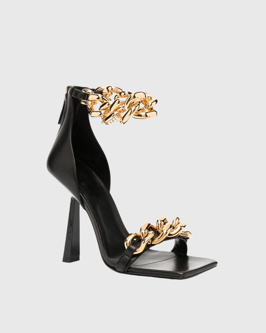 Aubrie Chain Strap Sandals In Black