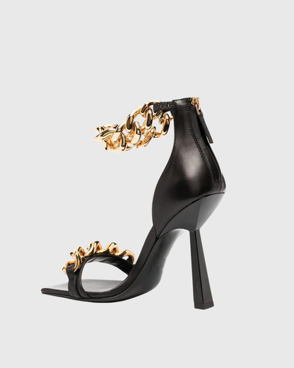 Aubrie Chain Strap Sandals In Black