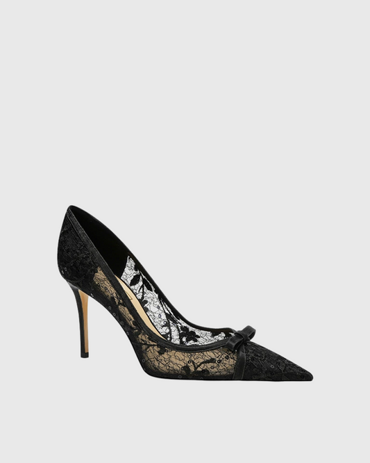 Baal Lace Bow Pumps In Black
