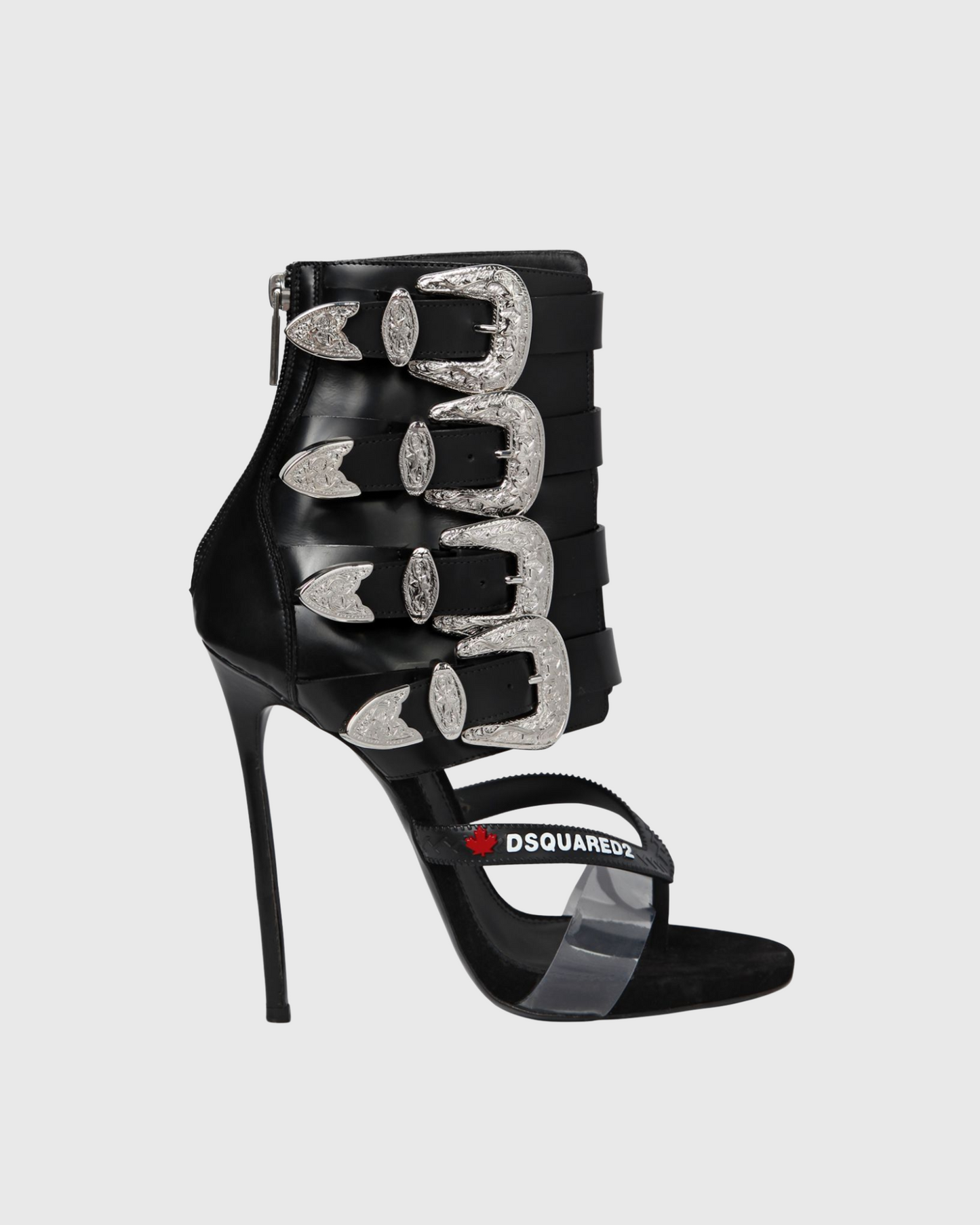 Baba Buckle Deconstruct Thong Sandals In All Black