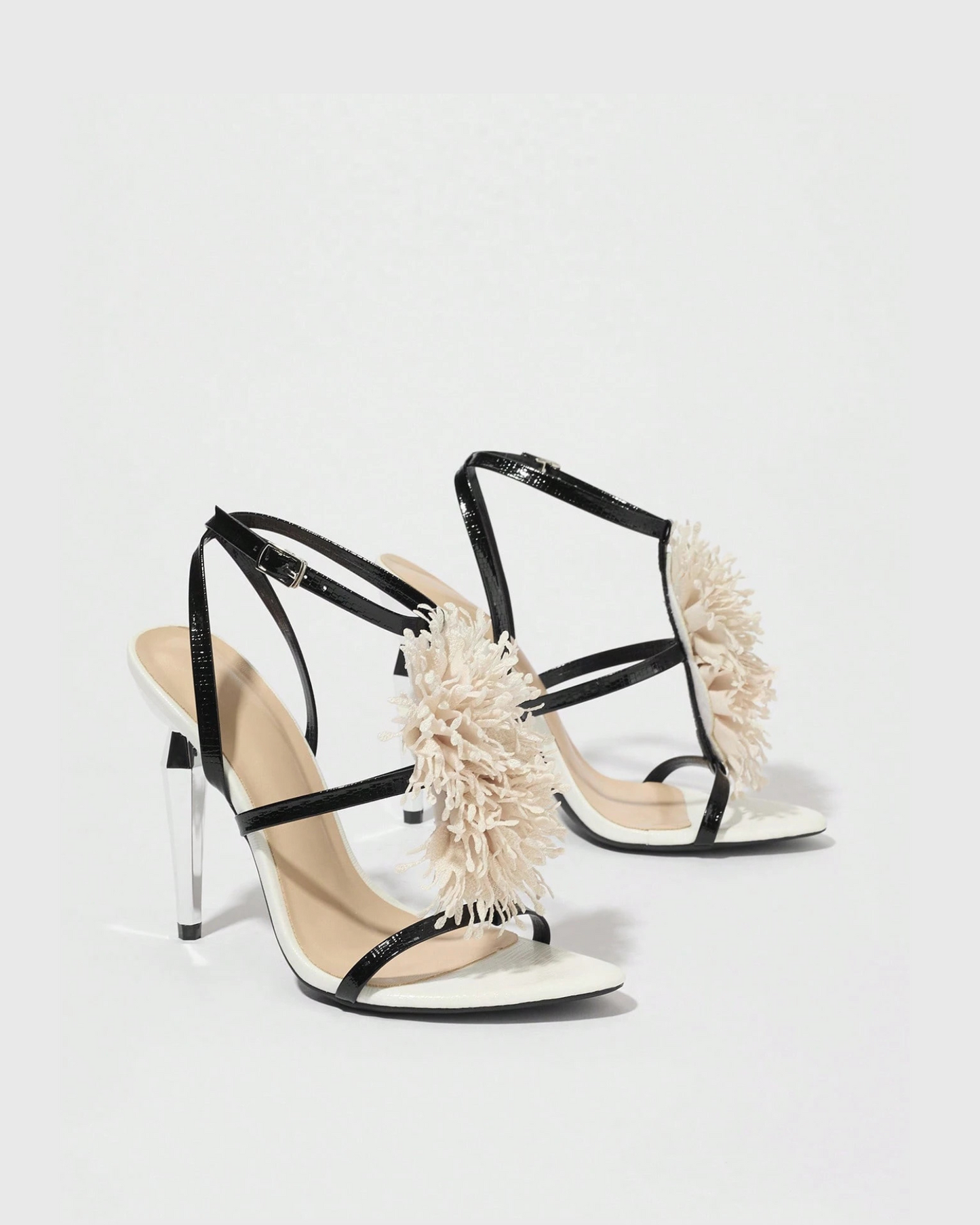 Baia Flower Strap Sandals In White