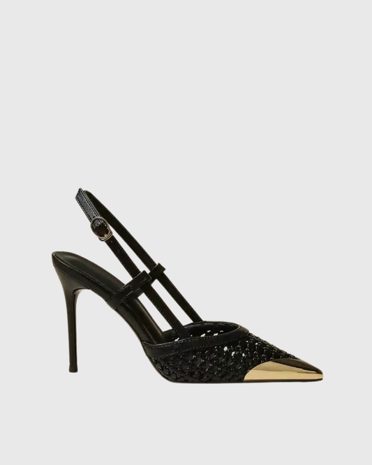 Balla Woven Slingback Pumps In Black