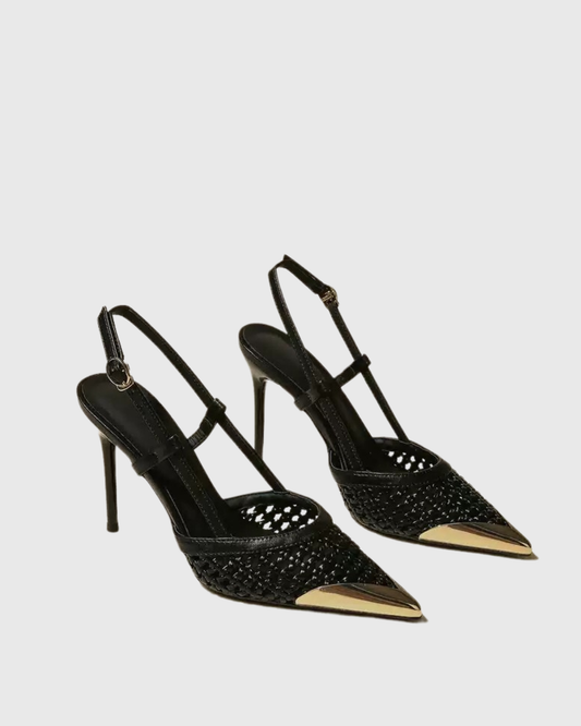 Balla Woven Slingback Pumps In Black