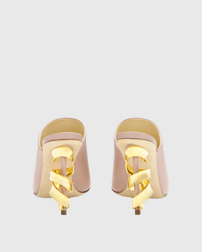 Balor Metal Spiral Mules In Pink