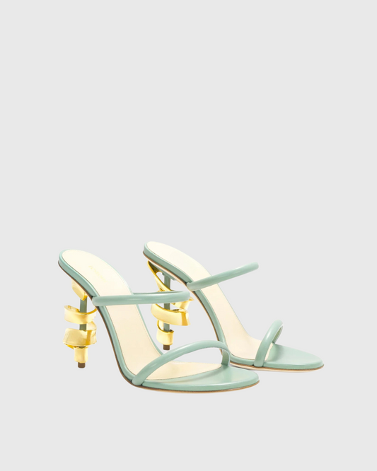 Balor Metal Spiral Sandals In Mint