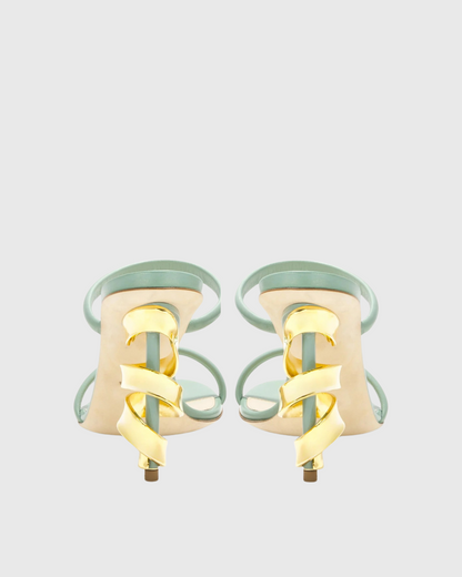 Balor Metal Spiral Sandals In Mint
