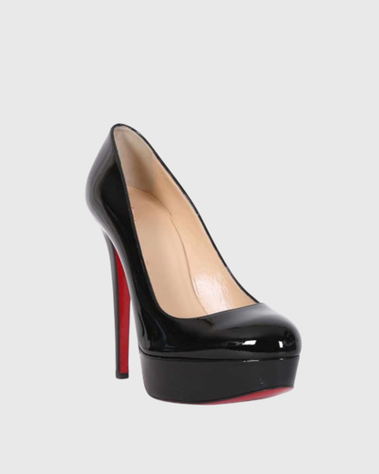 Bea Black Patent Leather Platform Pumps