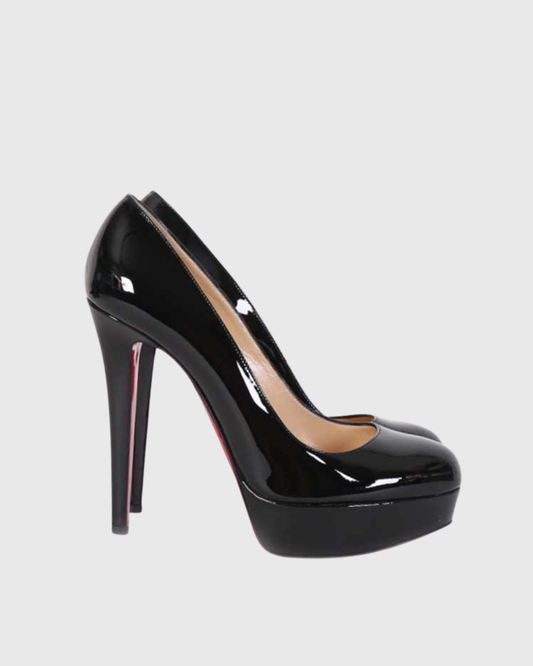 Bea Black Patent Leather Platform Pumps