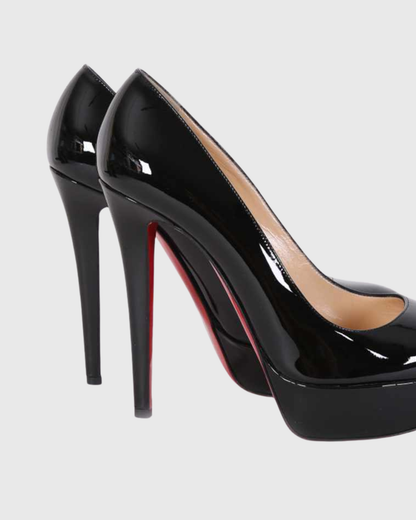 Bea Black Patent Leather Platform Pumps