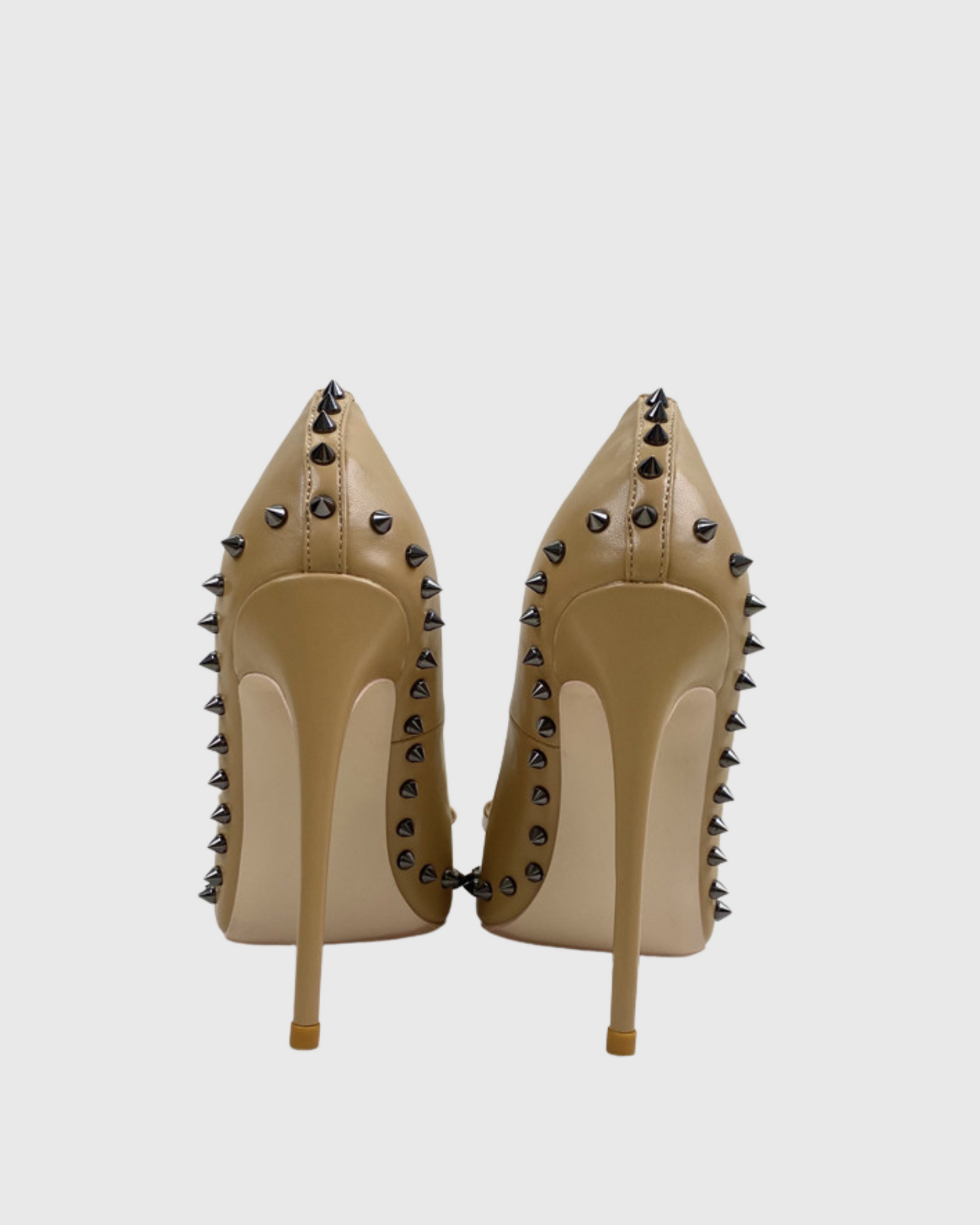 Bea Bow Rivet Pumps In Beige