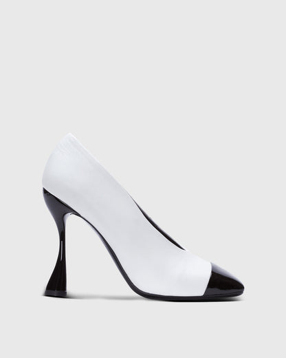 Berenice Flared Heel Leather Pumps