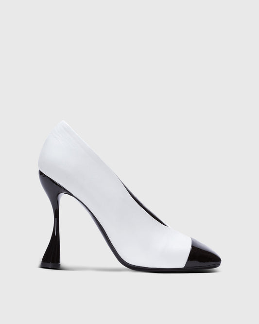 Berenice Flared Heel Leather Pumps